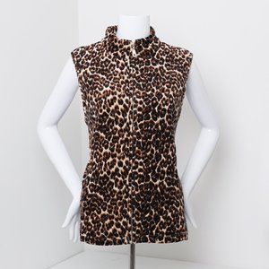 Charter Club quilted cheetah print puffer vest